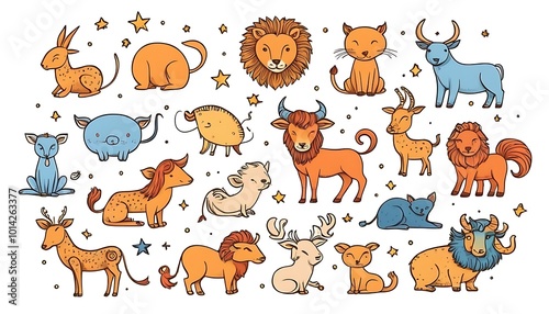 Cartoons including wild animals clipart.children, clip art, graphic, lion, tiger, bear, rabbit, baby, cartoon, happy, illustration, wild, animal, 53