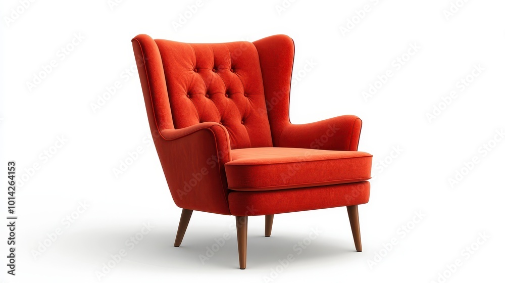 Wingback Chair isolate on transparency background Wingback Chair isolate on transparency background