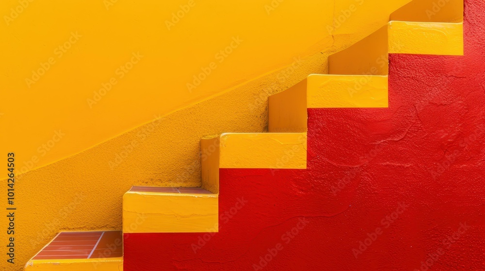 Explore vibrant stairs draped in the hues of the Spanish flag, embodying the charm of Calpes old town in Alicante. Explore vibrant stairs draped in the hues of the Spanish flag, embodying the charm of Calpes old town in Alicante.
