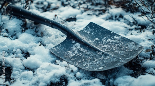 Shovel for snow removal during winter, essential for clearing roads, sidewalks, and backyards. This tool handles cold weather and snowdrifts, outdoor maintenance easier in snowy seasons, clean work