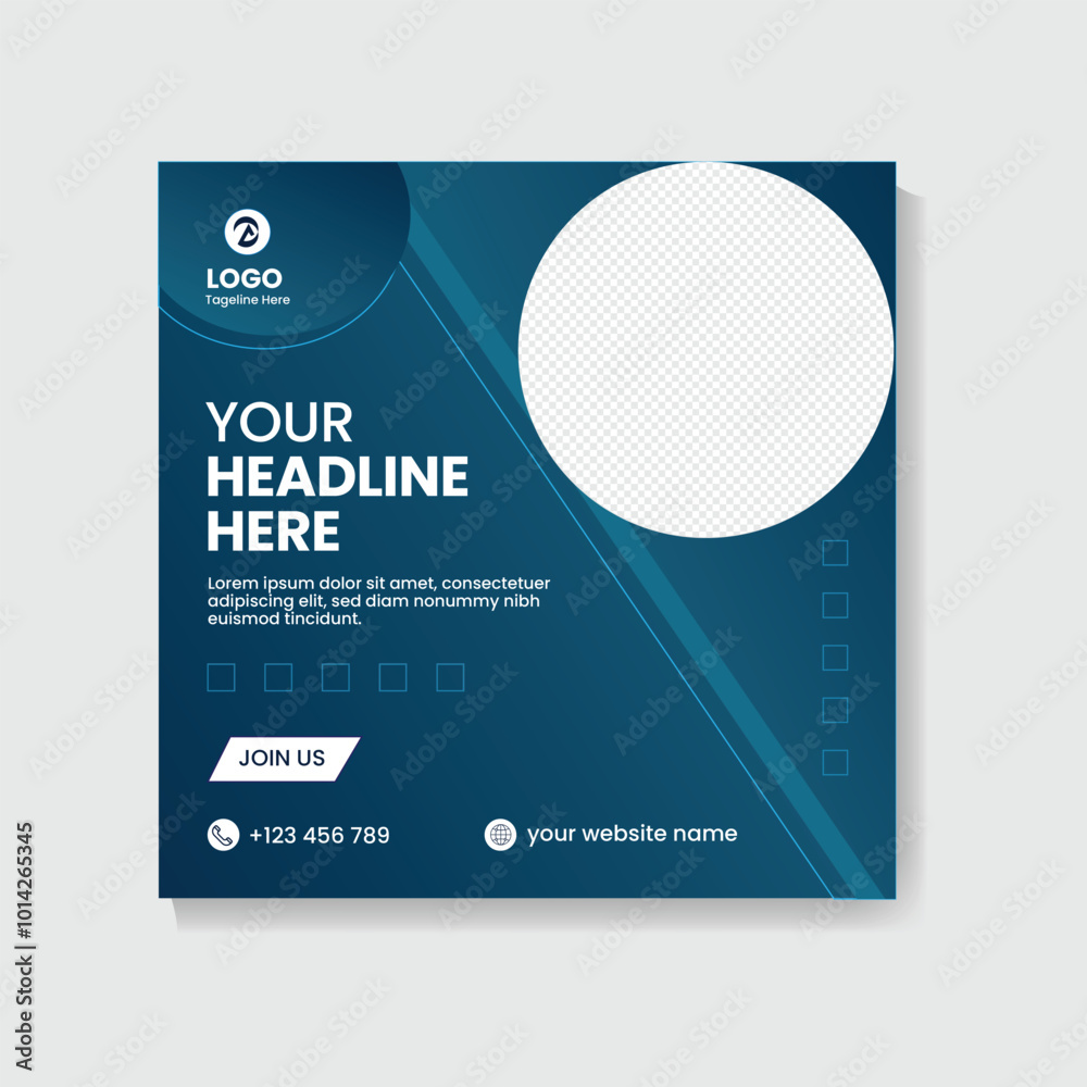 Creative marketing agency social media post gradient template.