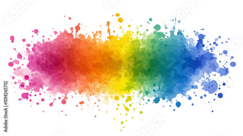 Colorful paint splash vector on transparent. High res, quality, detail. For graphic design.