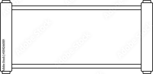 Chinese New Year blank scroll outline vector.
Chinese lunar year blank scroll outline isolated svg.