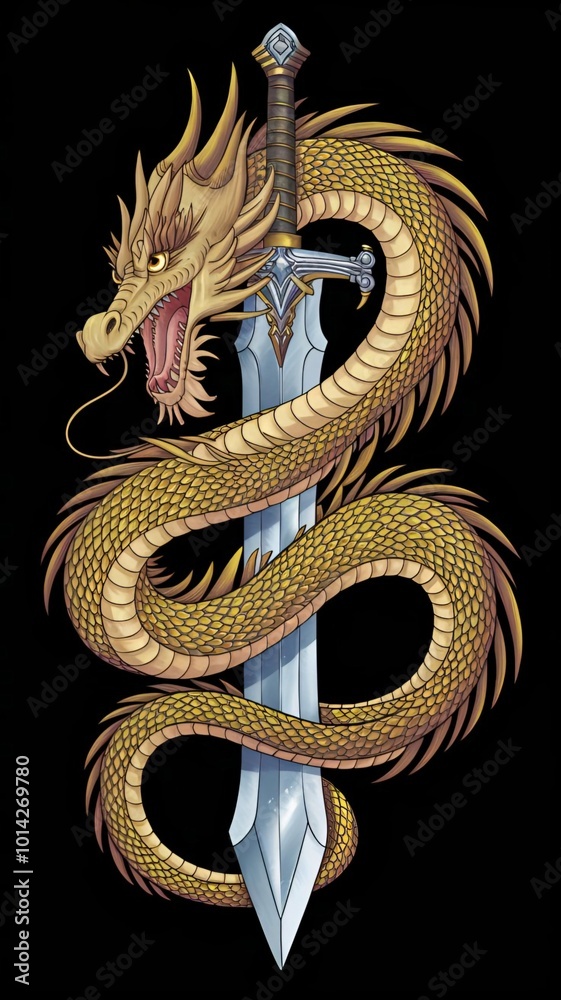 Fototapeta premium dragon and sword