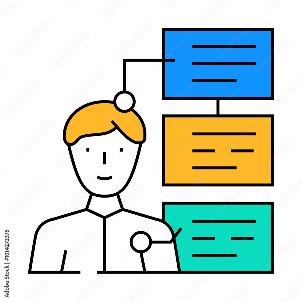 customer business intelligence line icon vector. customer business intelligence sign. isolated symbol illustration customer business intelligence line icon vector. customer business intelligence sign. isolated symbol illustration