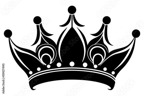 crowns  silhouette vector illustration white background