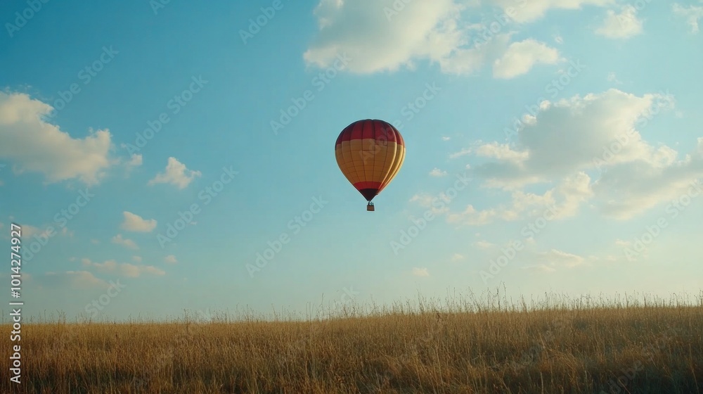Obraz premium Hot Air Balloon Soaring Through the Sky