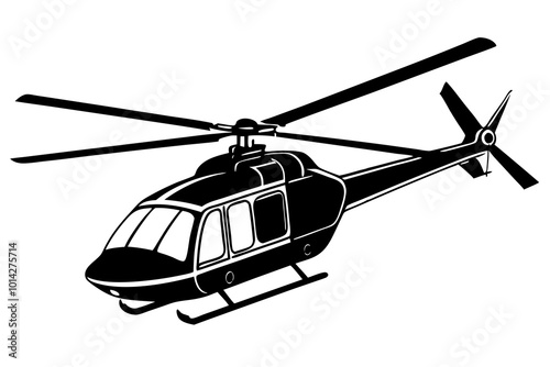 Nice Helicopter silhouette minimalistic vector art illustration