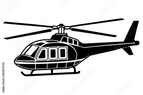 Nice Helicopter silhouette minimalistic vector art illustration