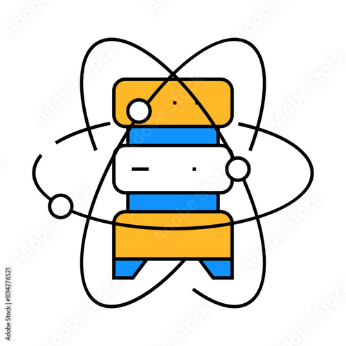 quantum computer, data server line icon vector. quantum computer, data server sign. isolated symbol illustration