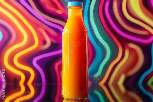 A product package designed with vibrant colors and sleek aesthetics. The combination of modern design and eye-catching hues creates an appealing look, enhancing the overall brand presence.