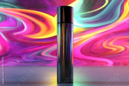 A product package designed with vibrant colors and sleek aesthetics. The combination of modern design and eye-catching hues creates an appealing look, enhancing the overall brand presence.