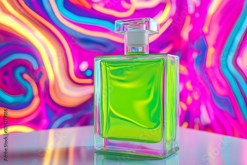 A product package designed with vibrant colors and sleek aesthetics. The combination of modern design and eye-catching hues creates an appealing look, enhancing the overall brand presence.