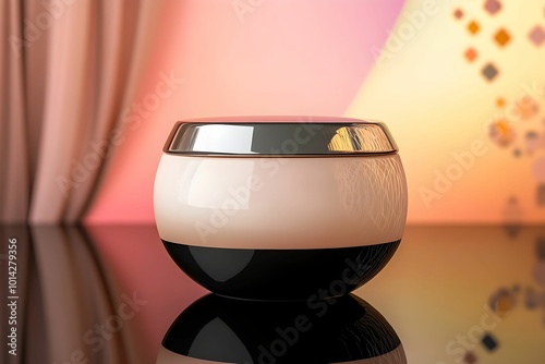 A product package designed with vibrant colors and sleek aesthetics. The combination of modern design and eye-catching hues creates an appealing look, enhancing the overall brand presence.