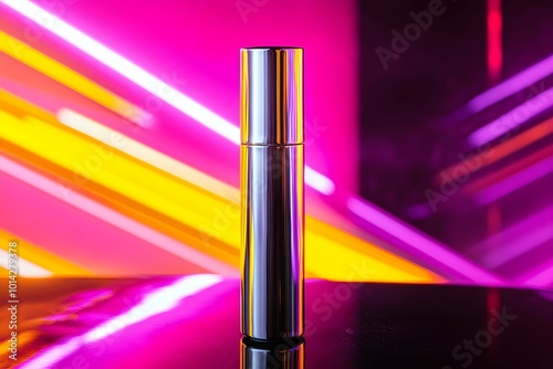 A product package designed with vibrant colors and sleek aesthetics. The combination of modern design and eye-catching hues creates an appealing look, enhancing the overall brand presence.