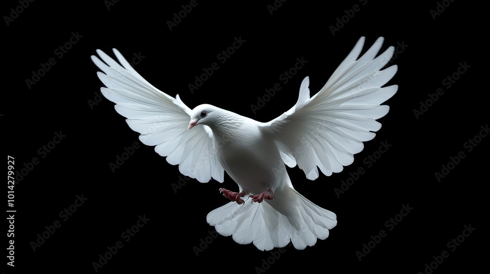 Obraz premium white dove flying on the transparent background