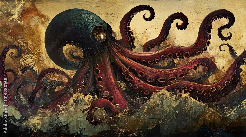 Deep Sea Octopus: A Surreal and Eerie Painting Deep Sea Octopus: A Surreal and Eerie Painting