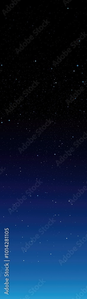 Fototapeta premium A peaceful starry night with tiny lights scattered across the deep blue sky.