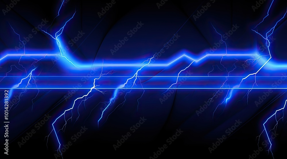 Blue lightning strikes against black background Blue lightning strikes against black background