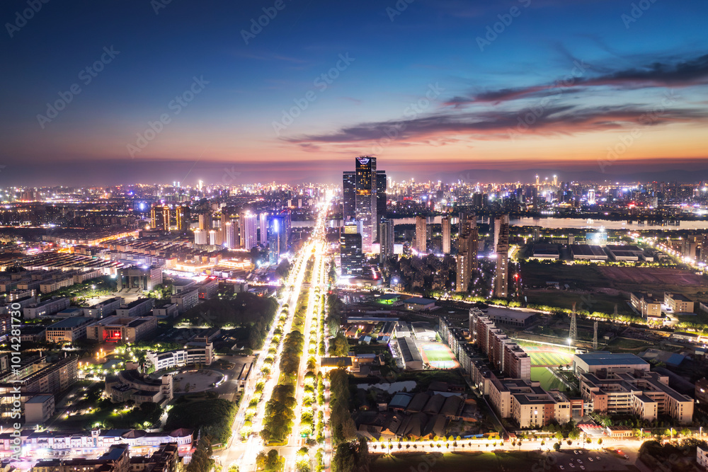 Fototapeta premium Bird view at Nanchang China.