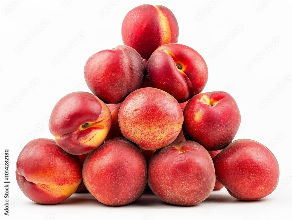 A Pyramid of Red and Yellow Peaches A Pyramid of Red and Yellow Peaches