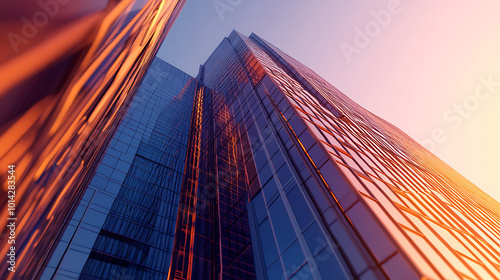 Wallpaper Mural A skyscraper representing corporate headquarters, framed against a clear sky.  Torontodigital.ca