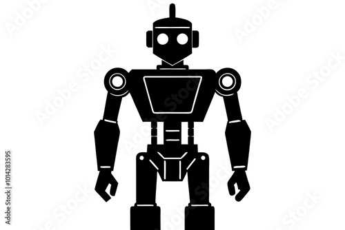 Robot | vector silhouette illustration on white background