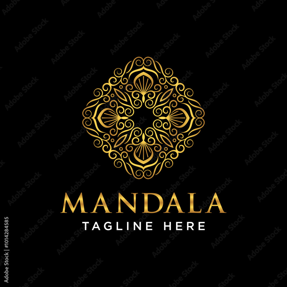 Golden luxury mandala with floral ornament pattern Golden luxury mandala with floral ornament pattern
