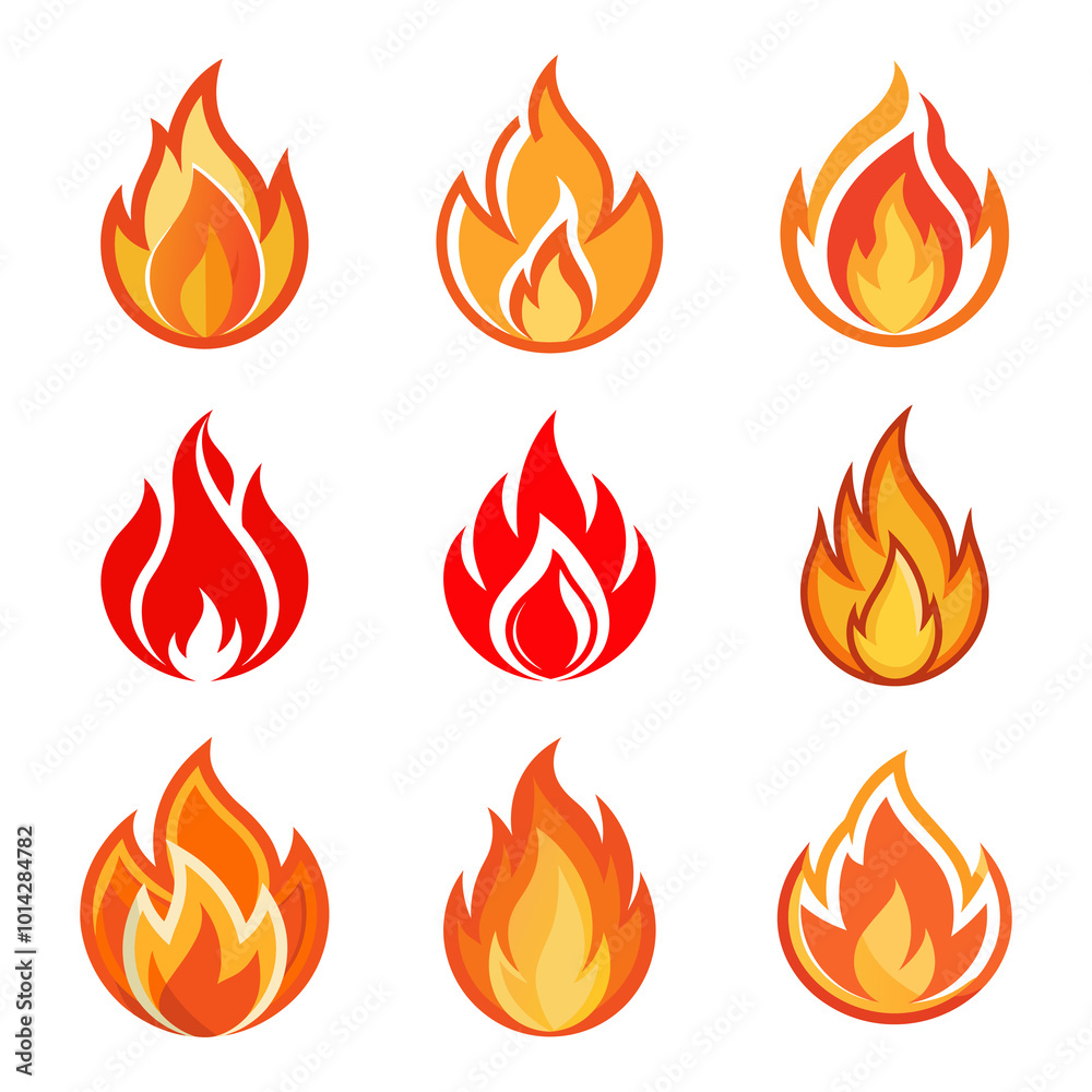 vector art fire icon on white background. vector art fire icon on white background.
