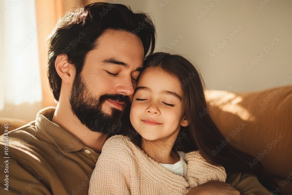 Obraz premium Loving Father and Daughter Share Quiet Moment