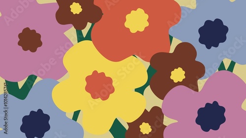 Wallpaper Mural seamless pattern with flowers spring color Torontodigital.ca