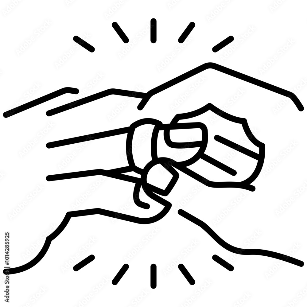 Obraz premium hand proposing Line Icon
