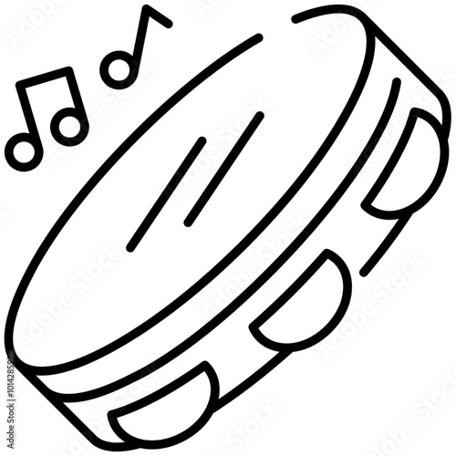 Tambourine  Line Icon