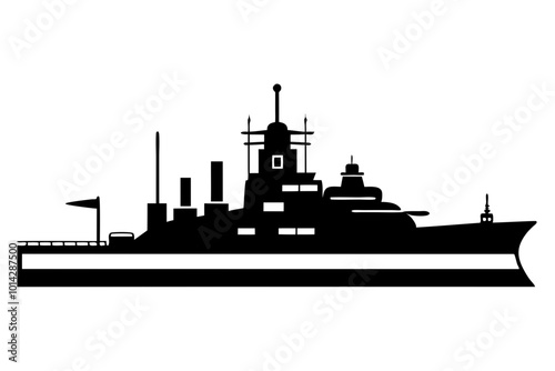 Battleship | vector silhouette illustration on white background