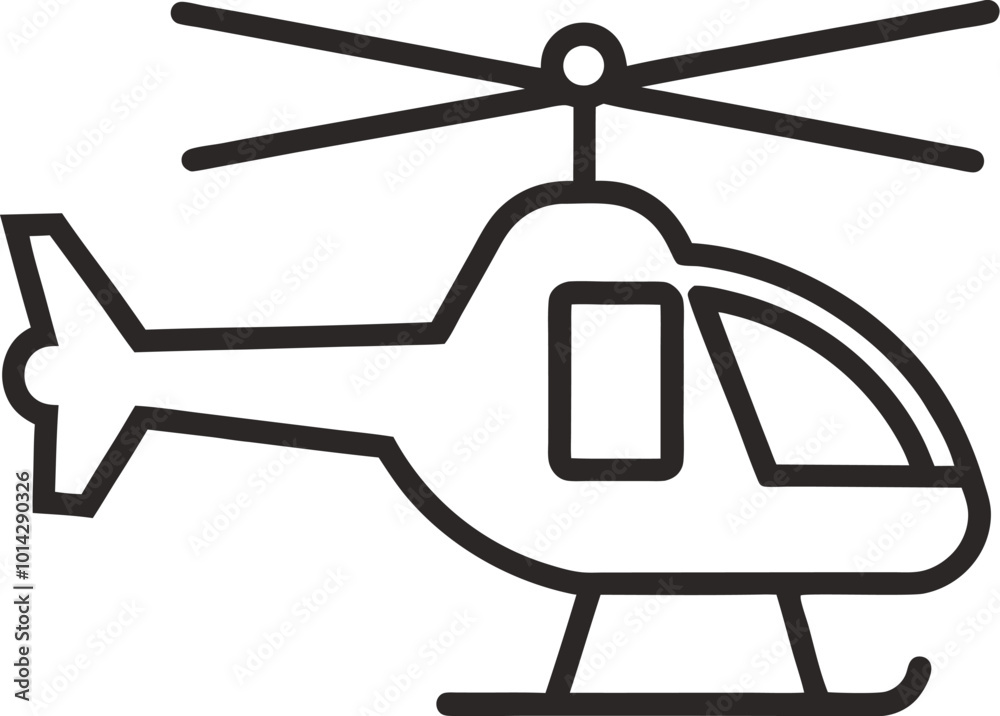 Helicopter Silhouette Icon Vector Illustration - Transparent Background Helicopter Silhouette Icon Vector Illustration - Transparent Background