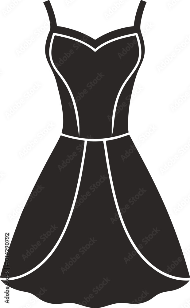 Little Black Dress Silhouette Icon Vector Illustration - Transparent Background Little Black Dress Silhouette Icon Vector Illustration - Transparent Background