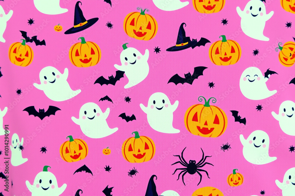 Cute Halloween Pattern background.generative AI Cute Halloween Pattern background.generative AI