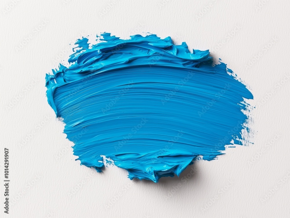 Dynamic Blue Paint Stroke on Textured White Surface - Minimalist Abstract Artwork with Vibrant Pop - Creativity and Serenity Concept Dynamic Blue Paint Stroke on Textured White Surface - Minimalist Abstract Artwork with Vibrant Pop - Creativity and Serenity Concept