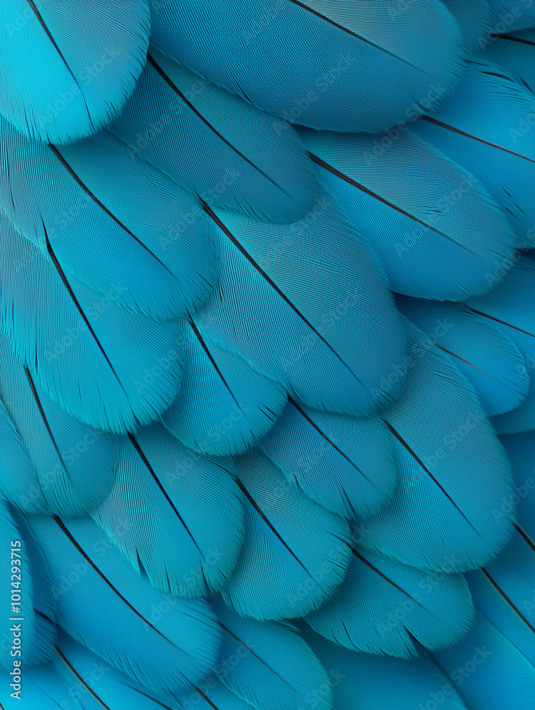 Obraz premium Close-Up of Vibrant Blue Bird Feathers