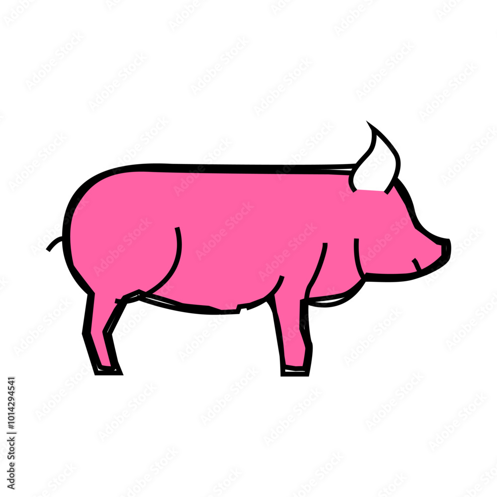 pig farm animal line icon vector. pig farm animal sign. isolated symbol illustration pig farm animal line icon vector. pig farm animal sign. isolated symbol illustration