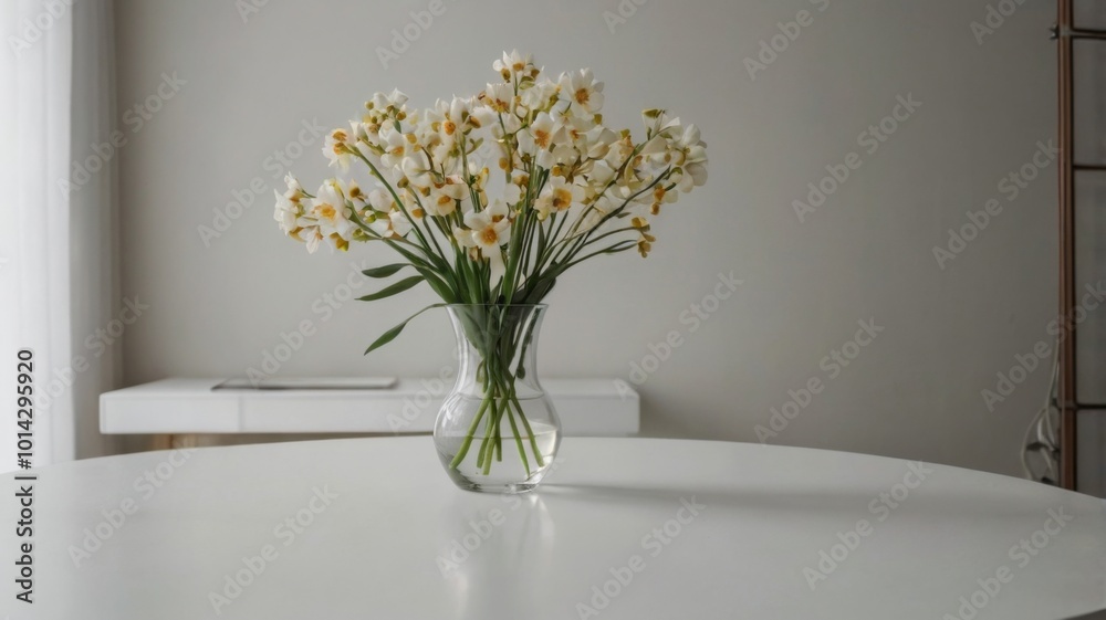 A minimalistic scene with a single, clean-lined vase on a white table, surrounded by empty space, emphasizing simplicity and elegance. A minimalistic scene with a single, clean-lined vase on a white table, surrounded by empty space, emphasizing simplicity and elegance.
