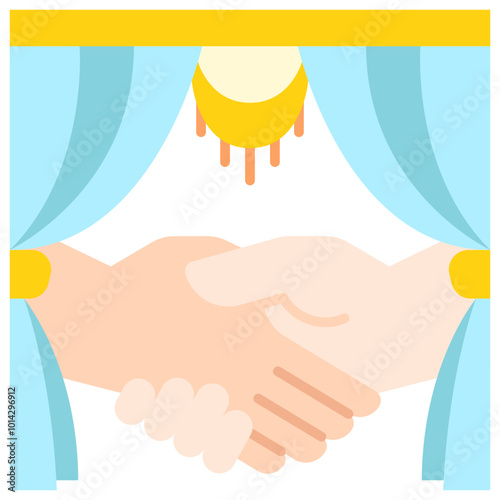 Wedding Handshake gesture Flat Icon