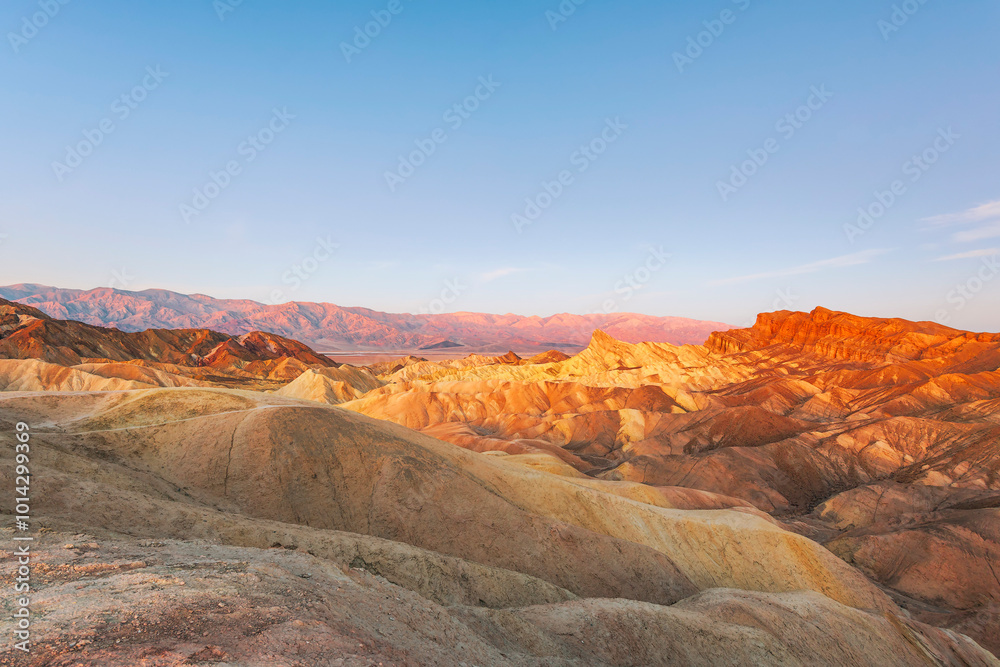 Fototapeta premium Zabriskie Point in Death Valley National Park at sunset