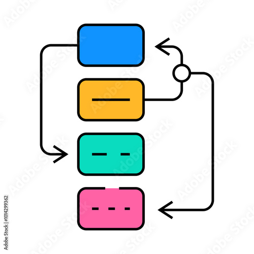algorithm planning line icon vector. algorithm planning sign. isolated symbol illustration