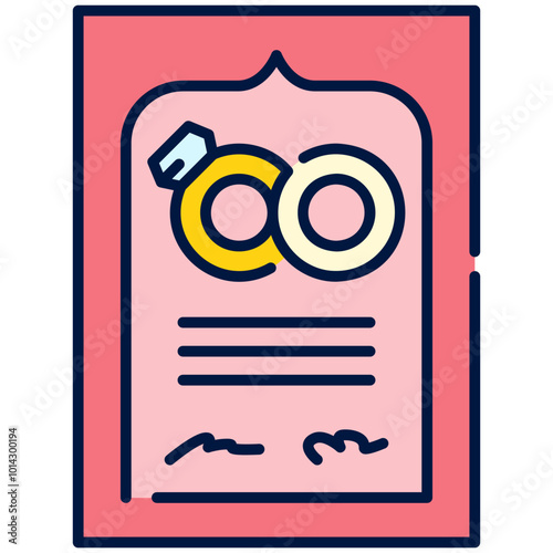 marriage certificate Filled Line Icon