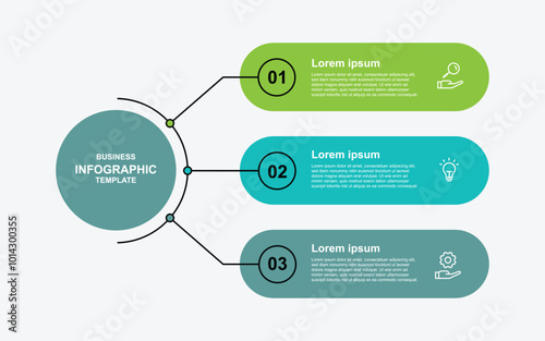 Infographic template with 3 slide process with circle diagram concept suitable for business information and web presentation
