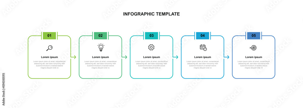 5 step process infographic vector element with icons and square line suitable for business information and web presentation 5 step process infographic vector element with icons and square line suitable for business information and web presentation