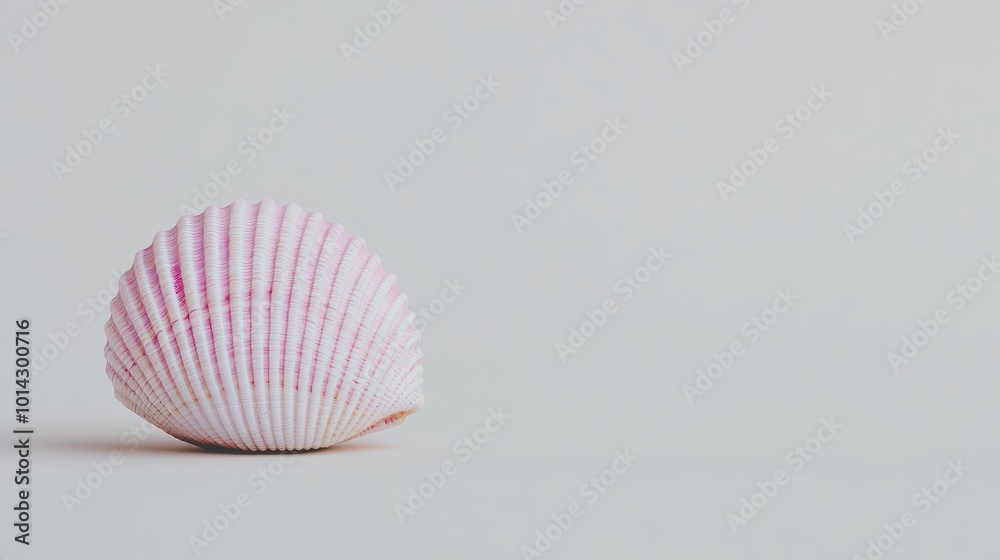 Pink Seashell on White Background Coastal Decor Summer Ocean Beach Nautical Pink Seashell on White Background Coastal Decor Summer Ocean Beach Nautical