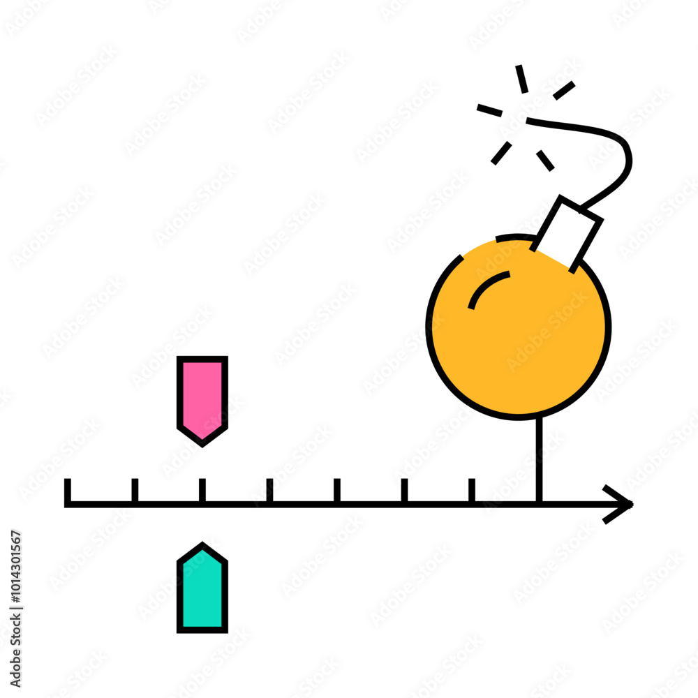 Naklejka premium deadline project line icon vector. deadline project sign. isolated symbol illustration