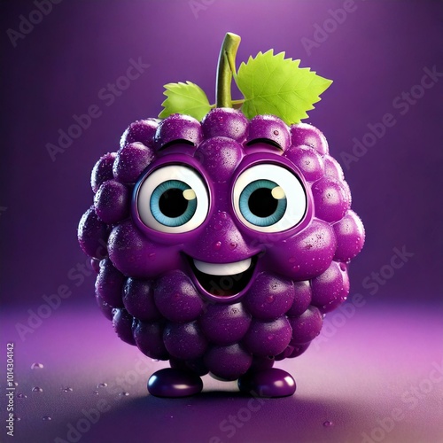 Cute Cartoon Grape Fruit Fo...